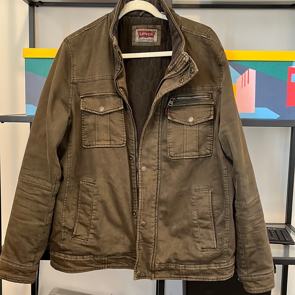 Levi’s Cotton Zip-Front Jacket - Olive - Size Medium